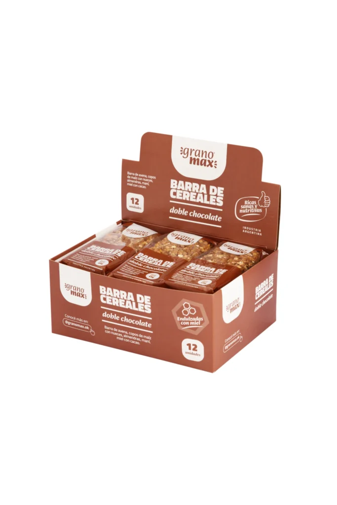 12 Barras de Cereal Doble Chocolate x 40grs