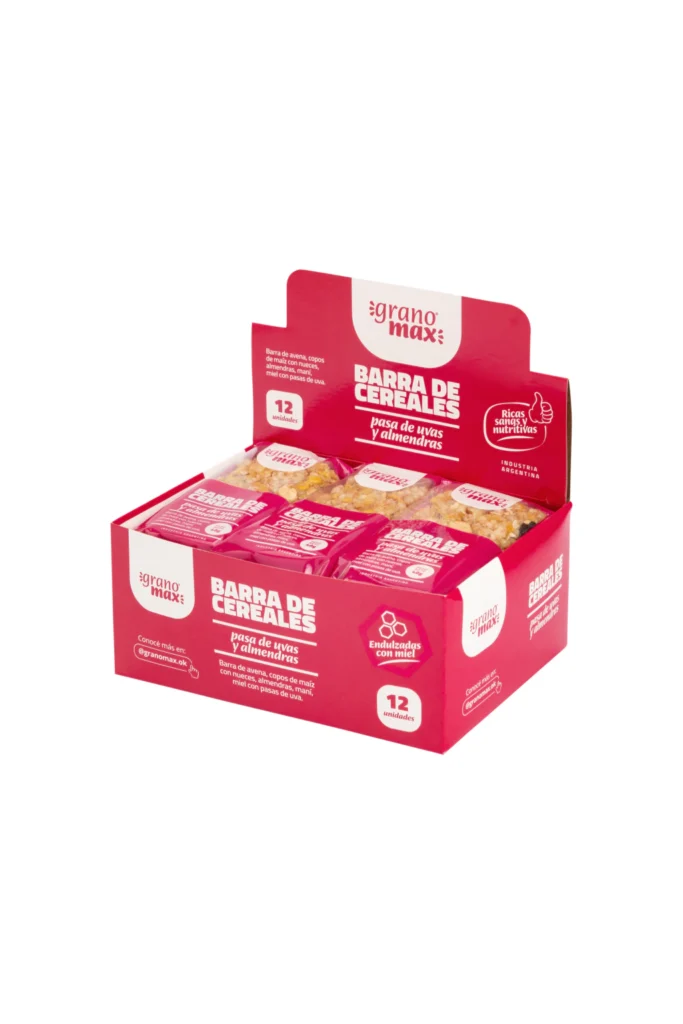 12 Barras de Cereal Pasas de Uva x 40grs