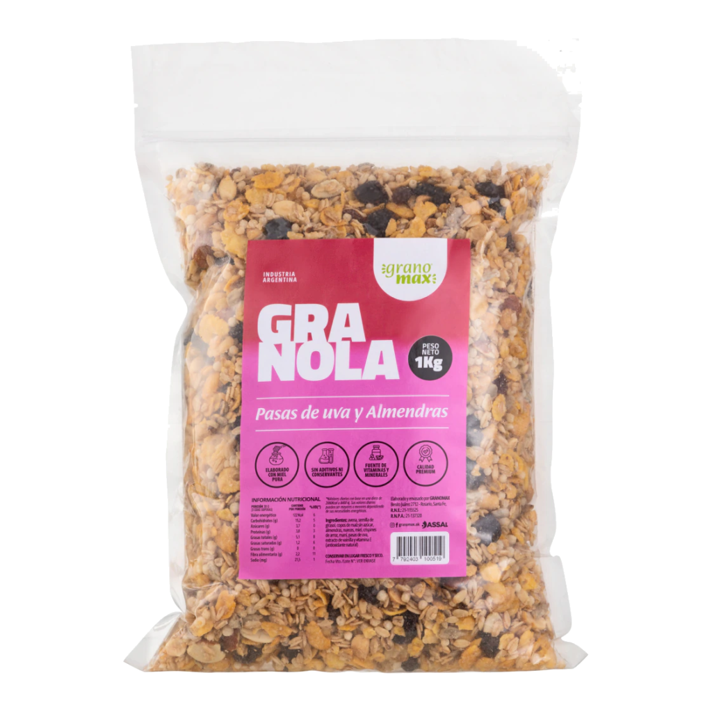 Granola con Pasas de Uva y Almendras x 1kg