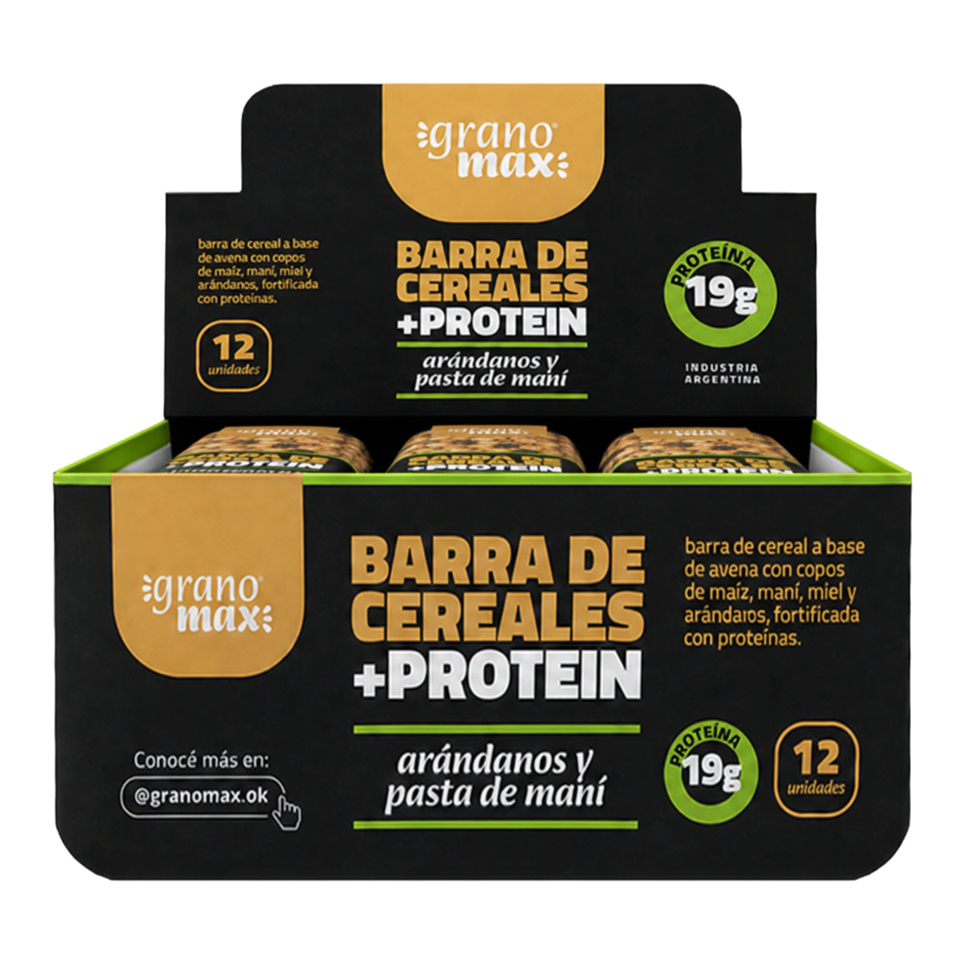 12 Barras PROTEIN+ Arándanos y Pasta de Maní x 40grs